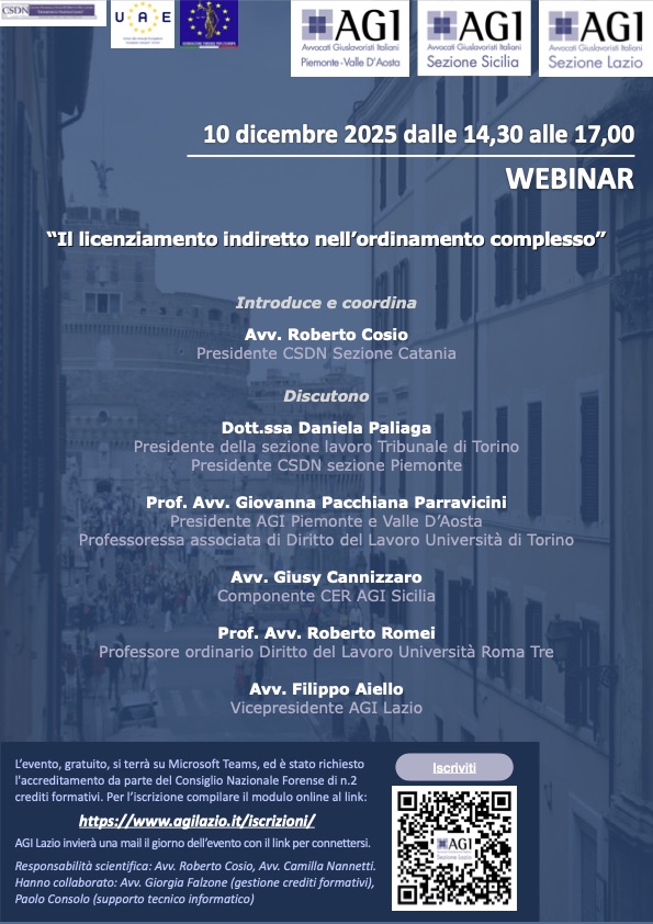 Slides del Webinar 10.12.25 "Il licenziamento indiretto nell’ordinamento complesso"